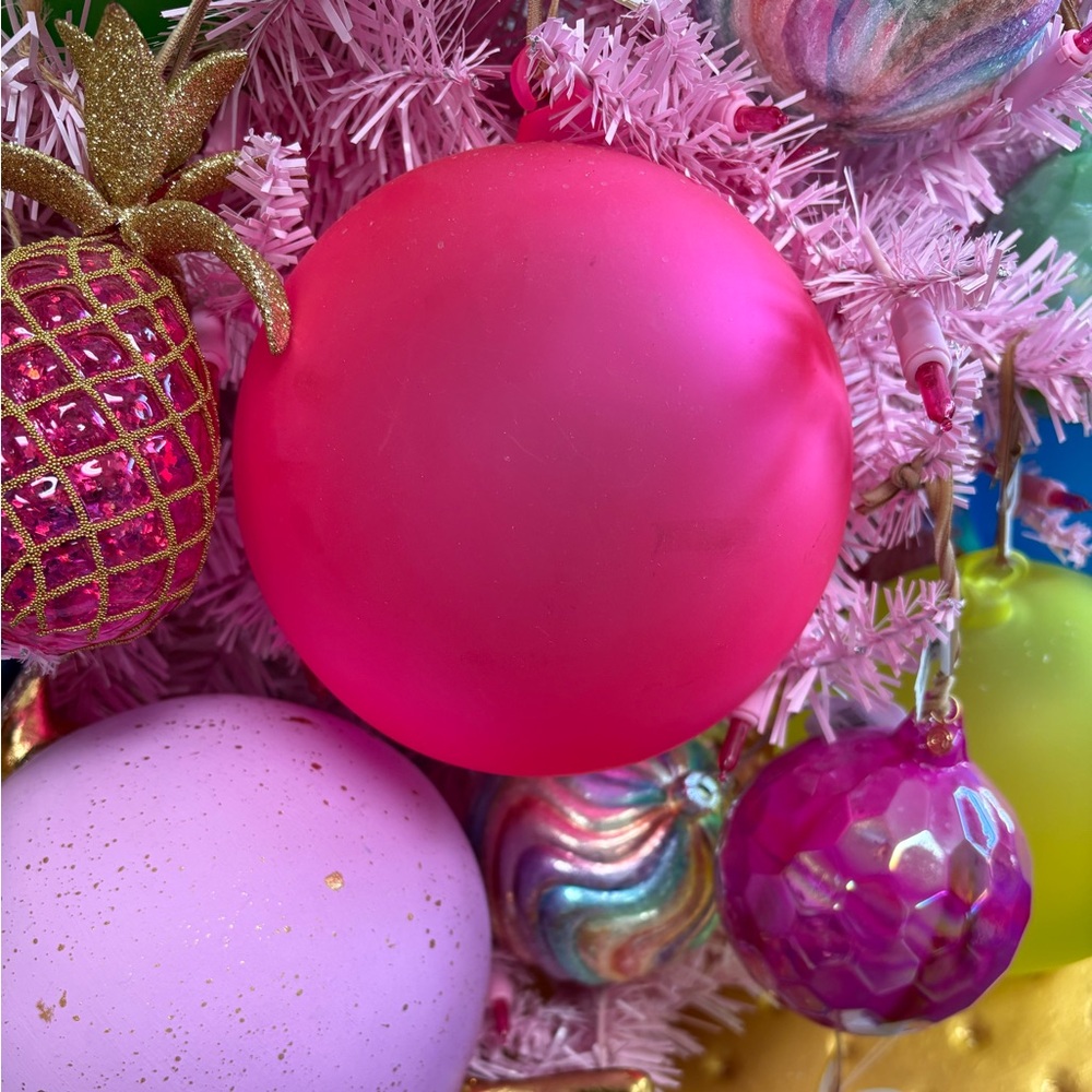 Glitterville RAINBOW FROSTED BALL ORN